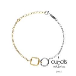 Pulsera bicolor círculo y cuadrado Nivol