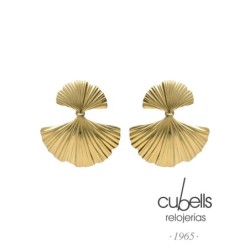 Pendientes corto Eau abanico doble en Pl