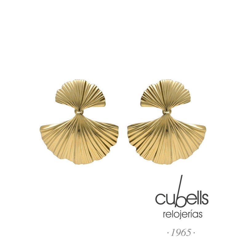 Pendientes corto Eau abanico doble en Pl