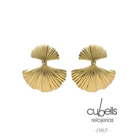 Pendientes corto Eau abanico doble en Pl