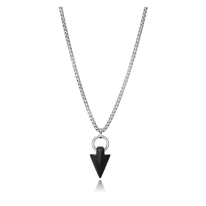 COLLAR ACERO Y PIEDRA NAT SR FASHION