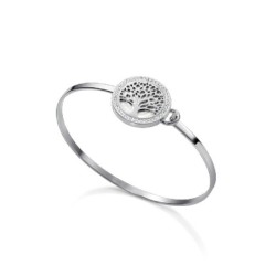 BRAZALETE ACERO ARBOL VIDA CIRCONITAS SR