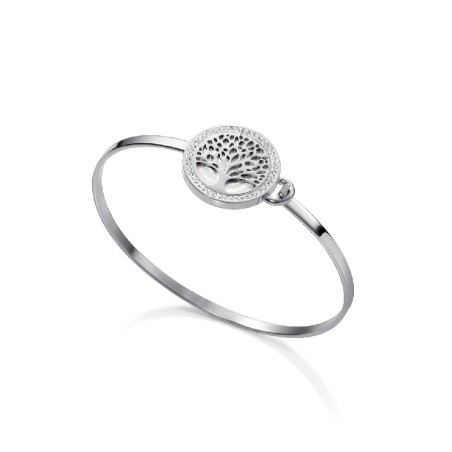 BRAZALETE ACERO ARBOL VIDA CIRCONITAS SR