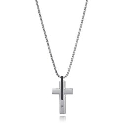 COLLAR ACERO E IP NEGRO CRUZ CIRC SR FAS