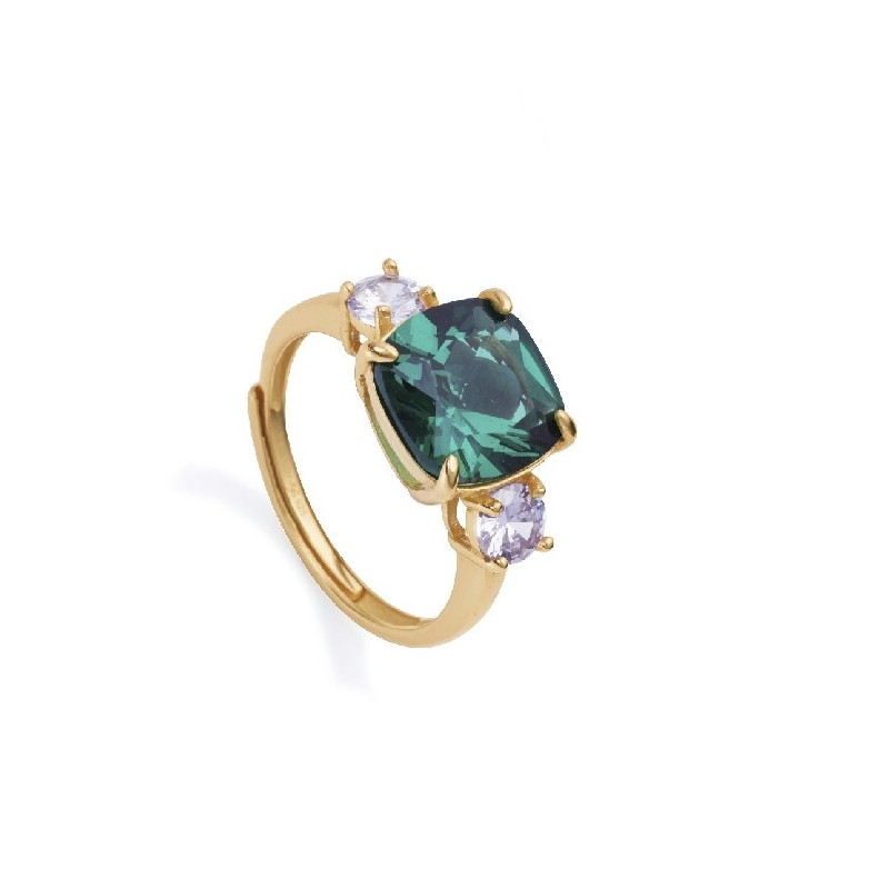 ANILLO PLATA DE LEY BA?O ORO CRIS SRA JE