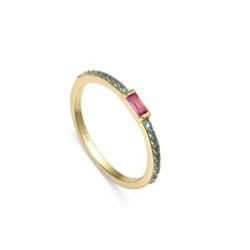 ANILLO PLATA DE LEY BA?O ORO CIRC SRA JE