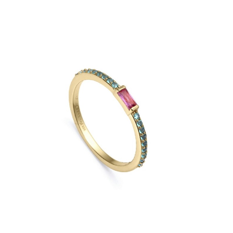ANILLO PLATA DE LEY BA?O ORO CIRC SRA JE