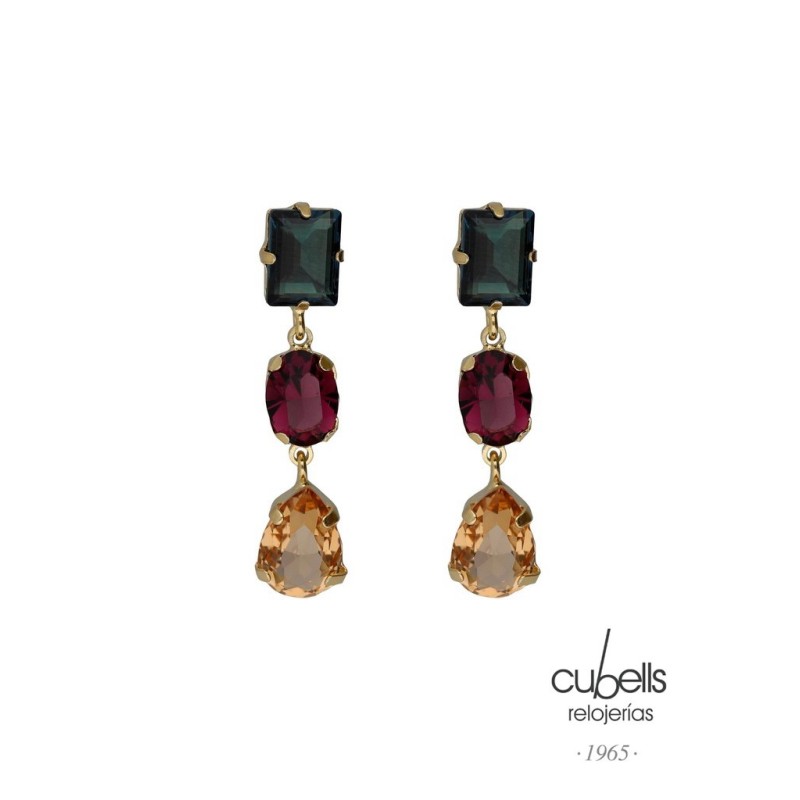PENDIENTES CORTOS BOREA CRISTAL MULTICOL