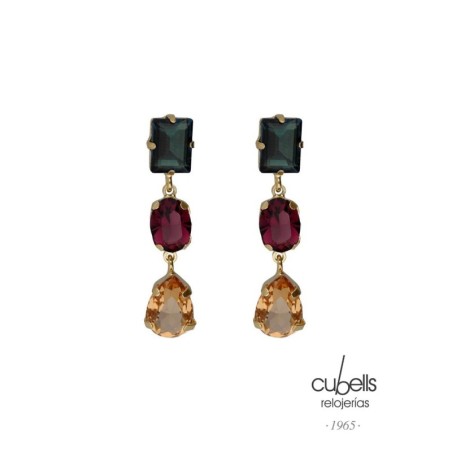 PENDIENTES CORTOS BOREA CRISTAL MULTICOL