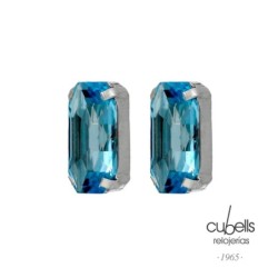 PENDIENTES CRISTAL PLATA