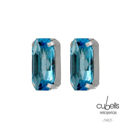 PENDIENTES CRISTAL PLATA