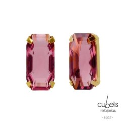 PENDIENTES BOTÓN CRISTAL EN PLATA