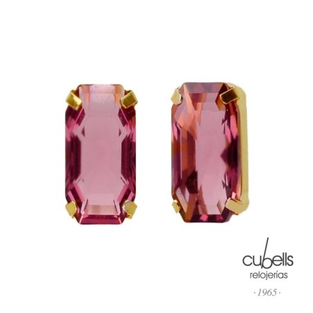 PENDIENTES BOTÓN CRISTAL EN PLATA