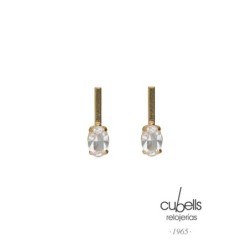 PENDIENTES CORTOS OVAL CRISTAL PLATA