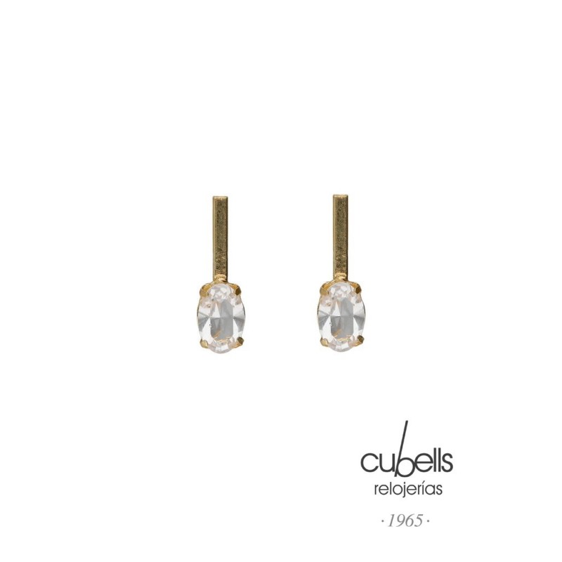 PENDIENTES CORTOS OVAL CRISTAL PLATA