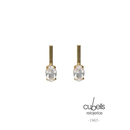 PENDIENTES CORTOS OVAL CRISTAL PLATA