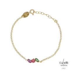PULSERA BELLE CRISTAL MULTICOLOR PLATA