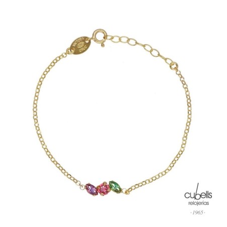 PULSERA BELLE CRISTAL MULTICOLOR PLATA