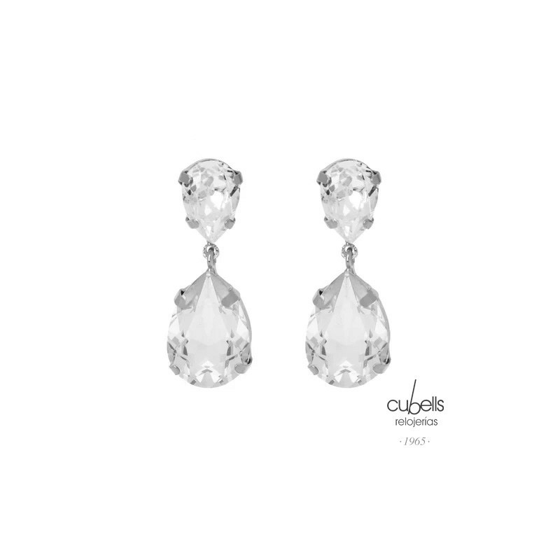 Pendientes largos Magnolia lágrima crist