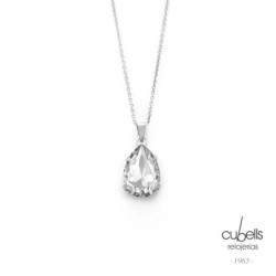 Collar corto Magnolia lágrima cristal en