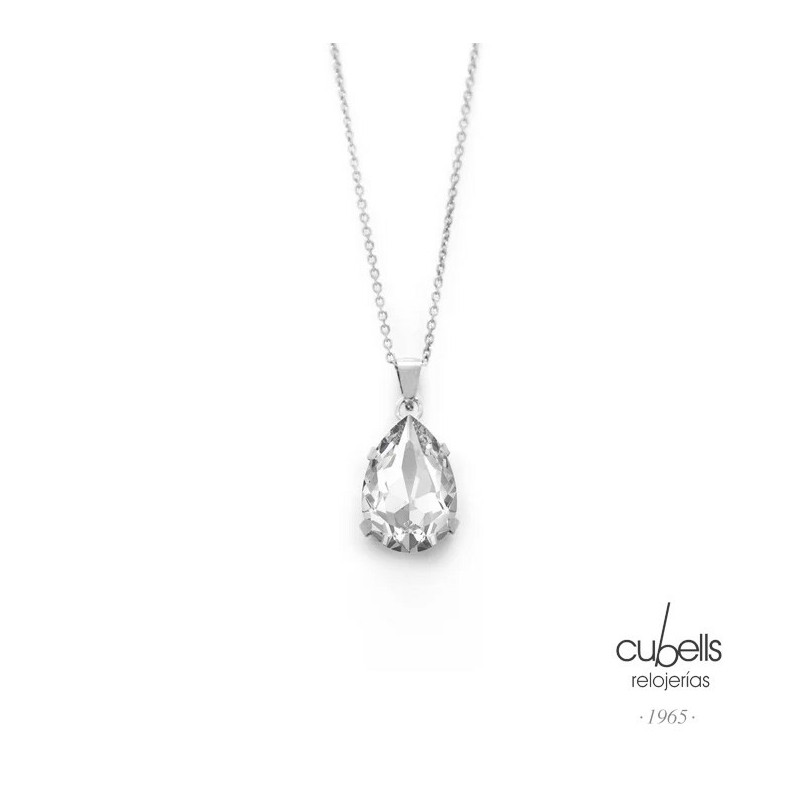 Collar corto Magnolia lágrima cristal en