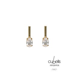 PENDIENTES CORTOS OVAL CRISTAL PLATA