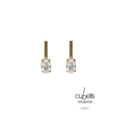 PENDIENTES CORTOS OVAL CRISTAL PLATA